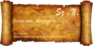 Szuromi Norbert névjegykártya