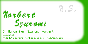 norbert szuromi business card